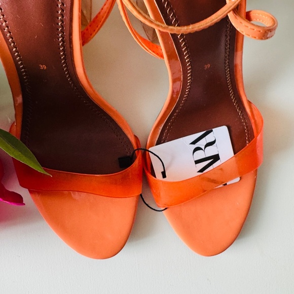 Zara orange block heel sandal - Picture 6 of 6